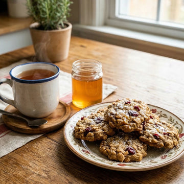 Honey-Kissed Oatmeal Cranberry Pecan Cookies
