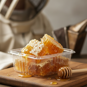 Honeycomb pieces in clamshell